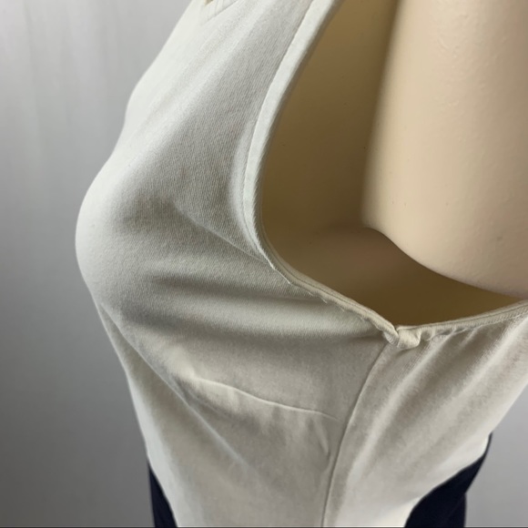 NIC & ZOE Ivory and Navy Asymmetrical Tank Top M - Picture 6 of 7